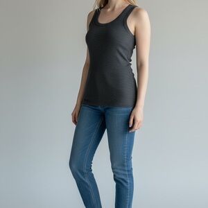 Market & Spruce Ribbed Knit Tank Top – Size L – Charcoal Gray